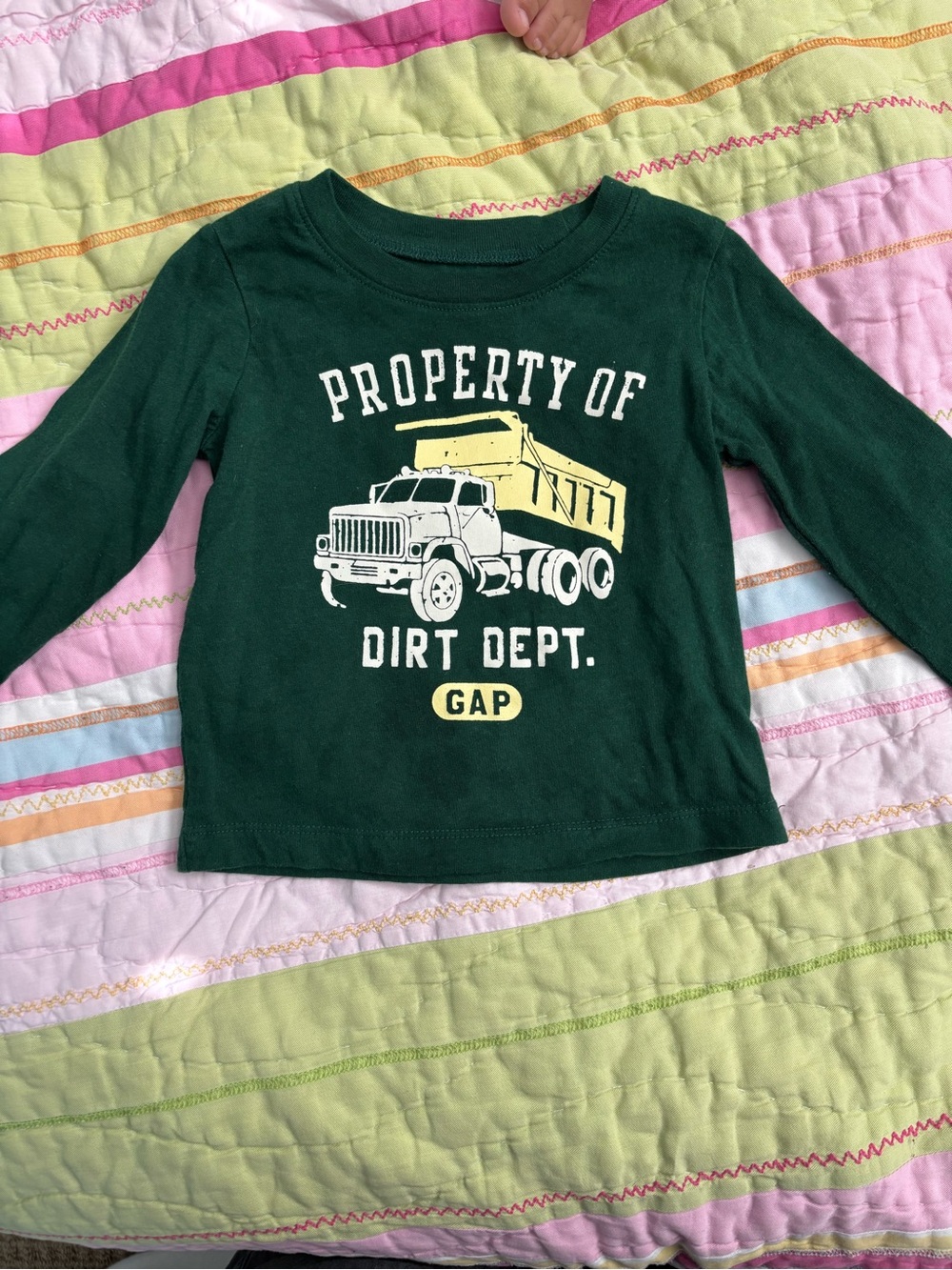GAP Baby Green Graphic Tee with Yellow Print
